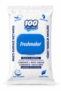 Вологі серветки для прибирання Freshmaker Blue, 100 шт 8697817878568 фото