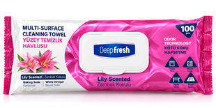 Вологі серветки універсальні Deep Fresh Lilium для очищення рук, тіла та поверхонь, без спирту, 100 шт. 8681554635638 фото