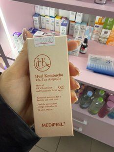 Medi-Peel Hyal Kombucha Tea-Tox Ampoule Зволожувальна сироватка для обличчя  8809409346458 фото