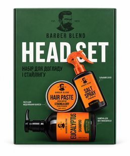 Подарунковий чоловічий набір для догляду та стайлінгу Barber Blend Head Set 4820200418094 фото